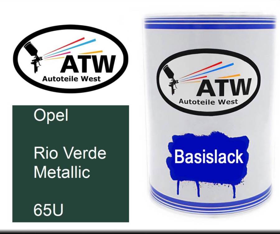 Opel, Rio Verde Metallic, 65U: 500ml Lackdose, von ATW Autoteile West.